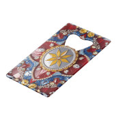 Stahl Flaschenöffner mit kolumbianischen Farben (Rückseite Schrägansicht)