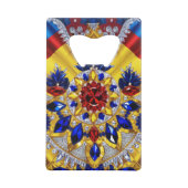 Stahl Flaschenöffner mit rumänischen Farben (Rückseite)