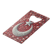 Stahl Flaschenöffner mit türkischen Farben (Rückseite Schrägansicht)