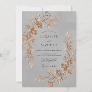 Stahl-Gold-Reben-Hochzeit Einladung