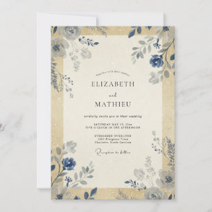 Stahl-Goldblatt-Hochzeit Einladung