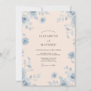 Stahl Ivory Bloom Hochzeit Einladung