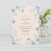Stahl Ivory Bloom Hochzeit Einladung (Stehend Vorderseite)