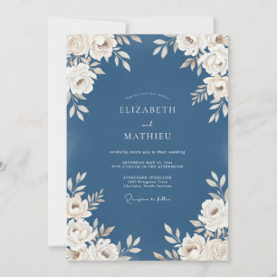 Stahl Ivory Petal Hochzeit Einladung
