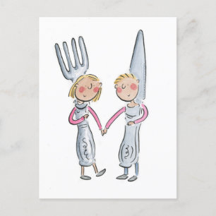 Stahl-Jubiläums-Besteck Postkarte