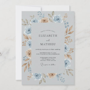 Stahl Kupfer Laub Eukalyptus Hochzeit Einladung