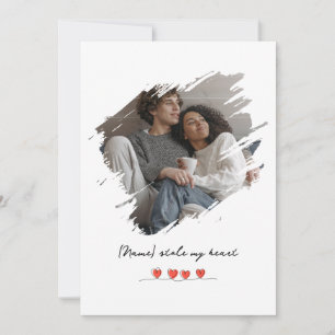 Stahl meinem Herzen Valentinstag Foto Personalisie Feiertagskarte