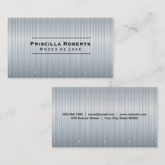 Stahl | Metallgeschirr Visitenkarte (Vorne/Hinten)