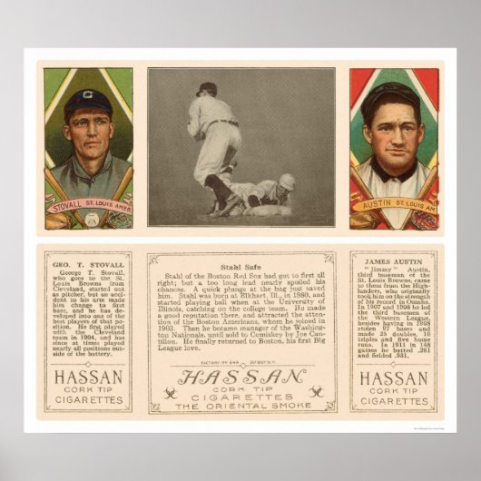 Stahl Red Sox Browns Baseball 1912 Poster (Vorne)