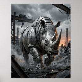 Stahl-Rhino-Ansturm Poster