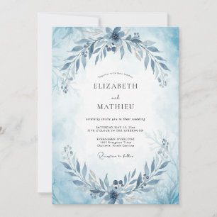 Stahl-Schiefer-Blatt-Hochzeit Einladung