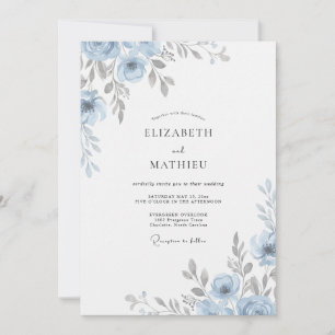 Stahl Silber Petal Hochzeit Einladung