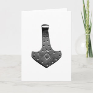 Stahl Thor Hammer weiße Grußkarte Karte
