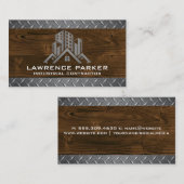 Stahl und Holz | Bau | Real Anwesen Logo Visitenkarte (Vorne/Hinten)