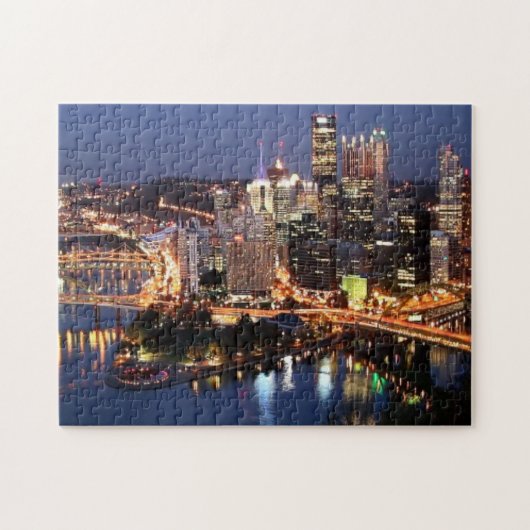 Stahl und Indigo-Sandwich Puzzle (Horizontal)