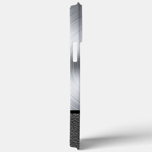 Stahl und schwarzes Leder Case-Mate iPhone Hülle (Rückseite / Rechts)