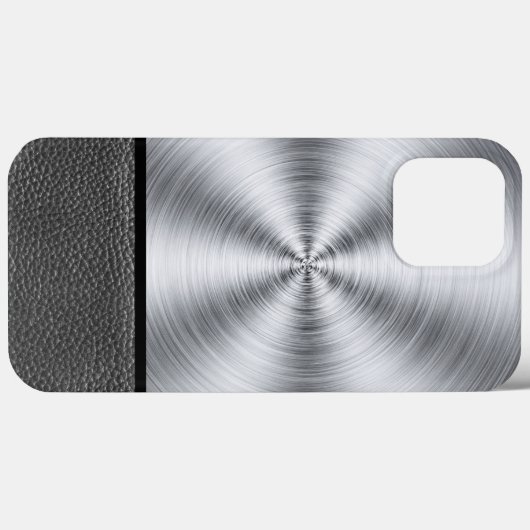 Stahl und schwarzes Leder Case-Mate iPhone Hülle (Rückseite (Horizontal))