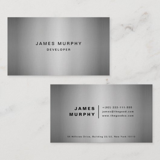 Stahl Visitenkarte (Vorne/Hinten)