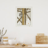 Stahlbauer bei der Arbeit am Turm Poster (Küche)