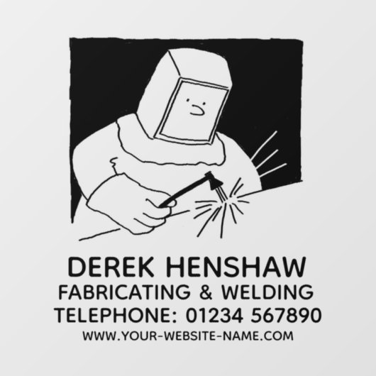 Stahlbearbeitung und Schweißfenster Fensteraufkleber (Blatt)