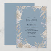 Stahlbemalte Blatt-Hochzeit Einladung (Vorne/Hinten)