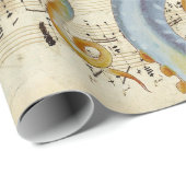 Stahlblau-Kraken-Musik-Kompass Geschenkpapier (Rolleneckpunkt)