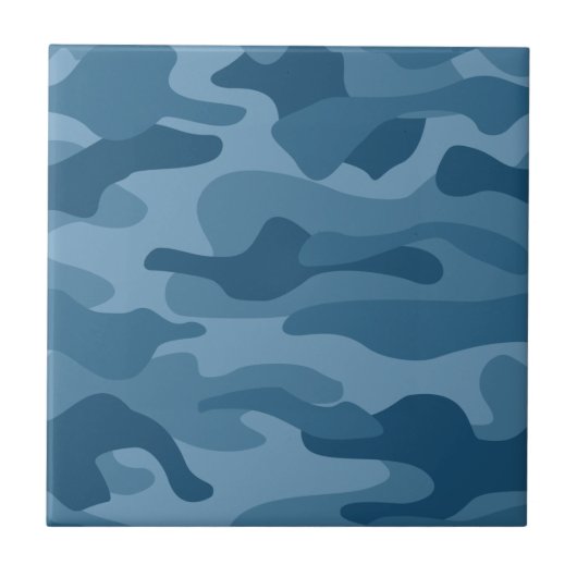 Stahlblau Monocolor Camo Fliese (Vorderseite)