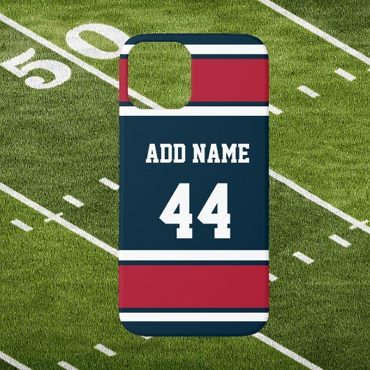 Stahlblau und roter Sportstreifen Case-Mate iPhone Hülle