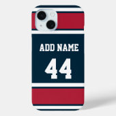 Stahlblau und roter Sportstreifen Case-Mate iPhone Hülle (Rückseite)