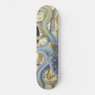 Stahlblauer Oktopus Musikkompass Skateboard