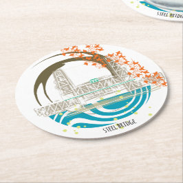 Stahlbrücken-Portland-Untersetzer Runder Pappuntersetzer