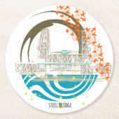 Stahlbrücken-Portland-Untersetzer Runder Pappuntersetzer (Vorderseite)