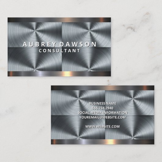 Stahlbürstenmuster Visitenkarte (Vorne/Hinten)