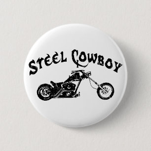Stahlcowboy-Knopf Button