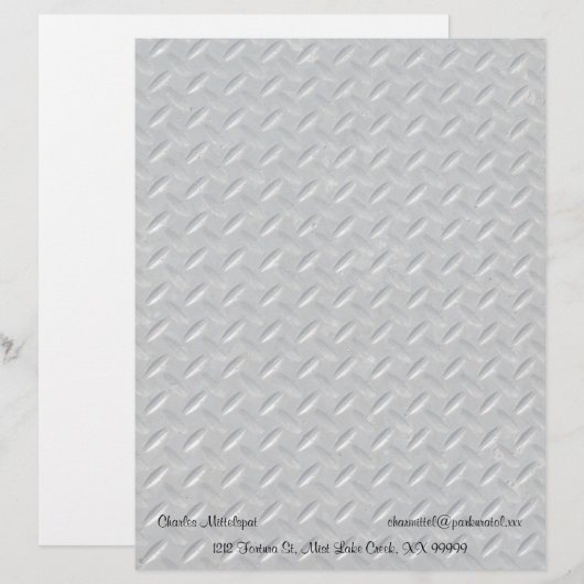 Stahldiamant-Platten-Hintergrund Briefkopf (Vorne/Hinten)