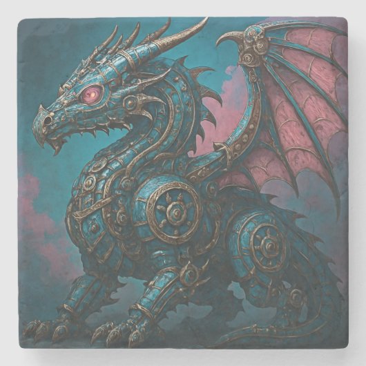 Stahldrache Steinuntersetzer (Vorderseite)