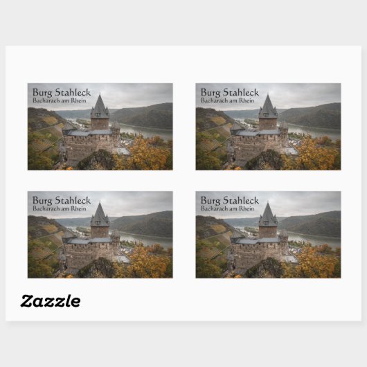 Stahleck Castle Deutschland Rechteckiger Aufkleber (Blatt)