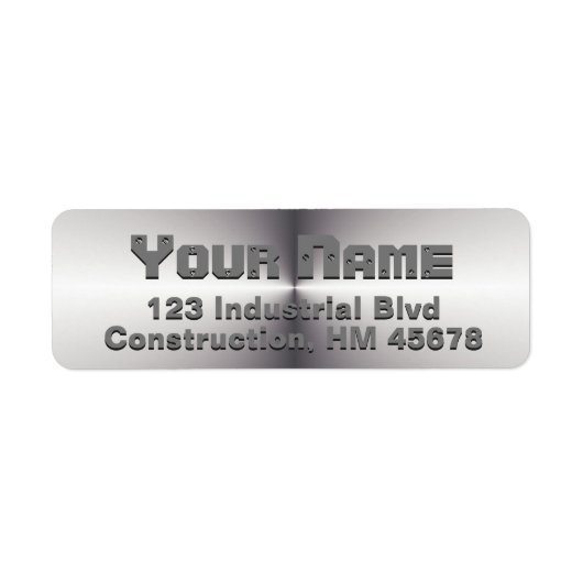 Stahletiketten Industriemaskuline Metallic Look (Vorne)