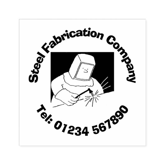 Stahlfabrikation & Schweißgeschäft. Gummistempel (Prägung)