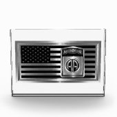 Stahlflagge der 82. Im Flugzeug Division mit Patch Fotoblock (Vorderseite)