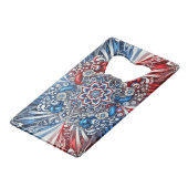 Stahlflasche mit französischem Farbdesign Geldbeutel Flaschenöffner (Vorderseite Schrägansicht)