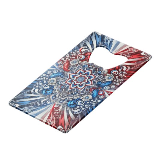 Stahlflasche mit französischem Farbdesign Geldbeutel Flaschenöffner (Vorderseite Schrägansicht)