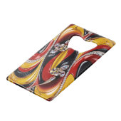 Stahlflaschen-Öffnung mit belgischen Farben Geldbeutel Flaschenöffner (Vorderseite Schrägansicht)