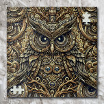 Stahlgetriebe Puzzle<br><div class="desc">Uhu aus Steampunkmetall Decoupage Metall Gänge ai art. Steampunk Puzzle.</div>