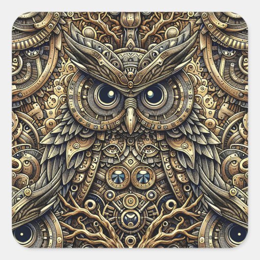 Stahlgetriebe Quadratischer Aufkleber (Vorderseite)