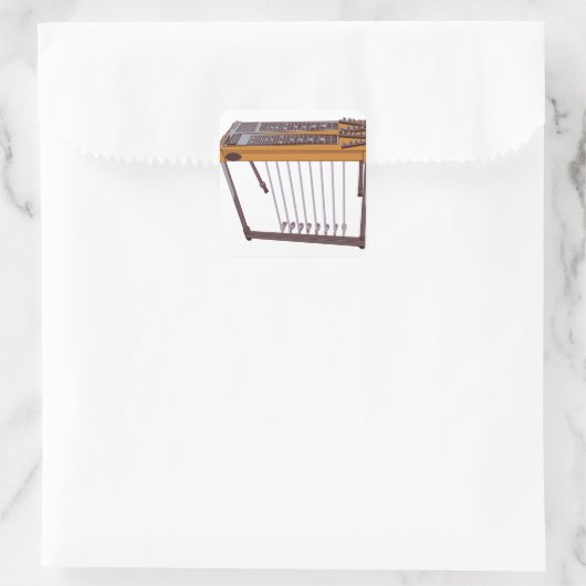 Stahlgitarre Quadratischer Aufkleber (Tasche)