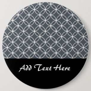 Stahlgrau- und weiße Kreismuster Button