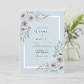 Stahlgraue bemalte Hochzeit Einladung (Stehend Vorderseite)