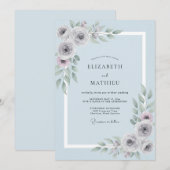 Stahlgraue bemalte Hochzeit Einladung (Vorne/Hinten)