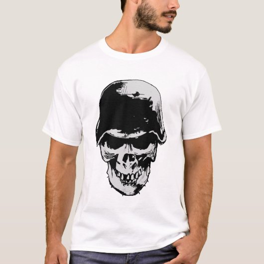 stahlhelm Schädel T-Shirt (Vorderseite)